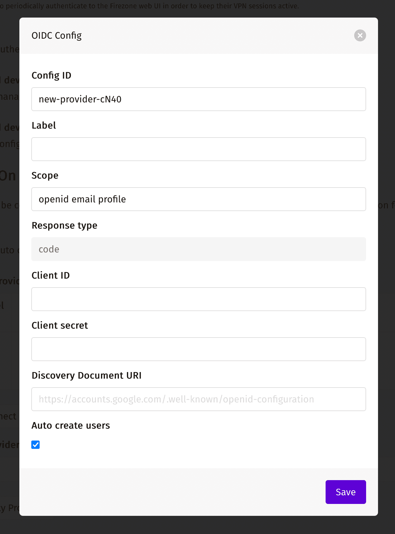 OIDC Form